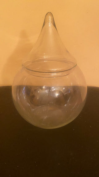 Teardrop glass candy jar