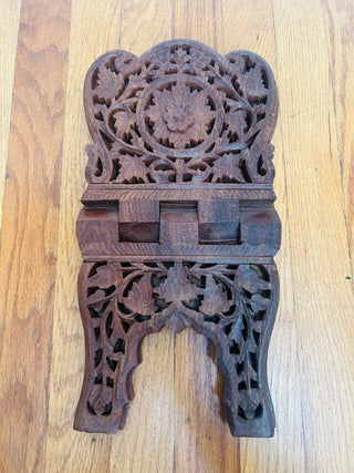 Vintage Carved Wood Book Stand
