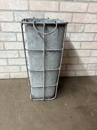 Galvanized Flower Bucket/Umbrella Stand in Metal Frame Holder