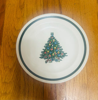 Vintage Christmas Tree Dessert Plate Made in USA
