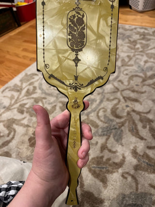 Deco celluloid hand mirror