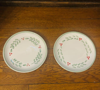Marshall Field's Holly Plates - Made in Italy (set of 2)