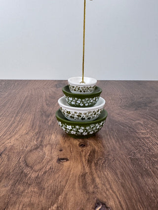 3" Miniature Bowl Stack Ornament – Spring Blossom