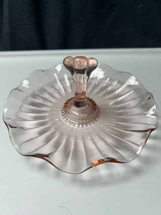 Pink Candy/Nut dish w/handle