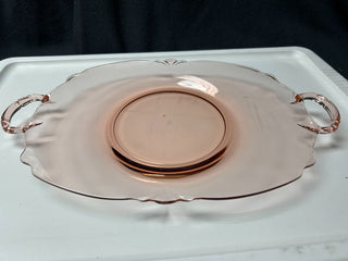 Pink long serving platter w/handles