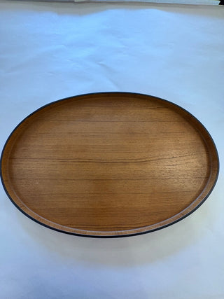 Vintage Oval Rimmed Wooden Tray