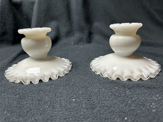 Milk Glass Candle Holders