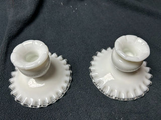 Milk Glass Candle Holders