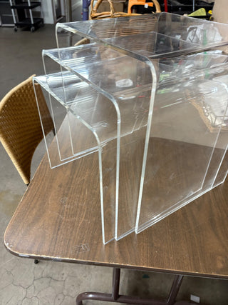 Set (3) Lucite Waterfall Nesting Tables