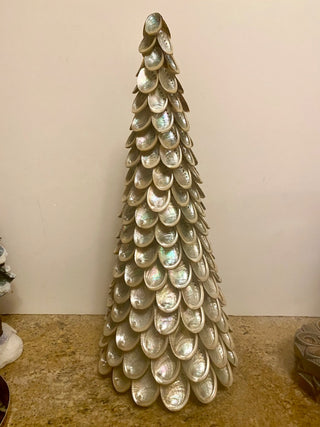 Pottery Barn Abalone Shell 17” Christmas Tree