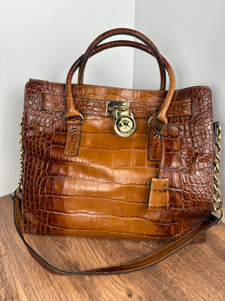 Authentic Micheal Kors Alligator Embossed Leather Hamilton Purse (New with Tags