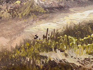 S. Hills Mountain Lake Landscape Oil Painting