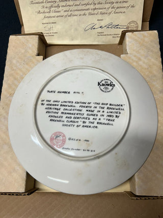 The Ship Builder-Norman Rockwell Plate