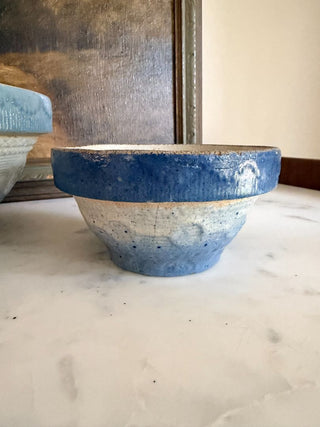 Set of 2 Antique Blue Salt-Glazed Wedding Ring Bowls