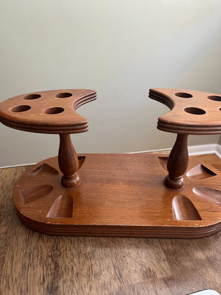 1960's Duck-it 8 Pipe Stand Walnut