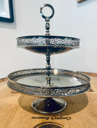 PM Italy Silver Plated 2-tier Tray