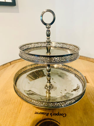 PM Italy Silver Plated 2-tier Tray