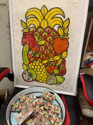 VTG '60s George Briard Fruit Towel Framed