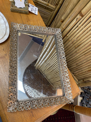 17"L x 12"W x 2"H Mercurial Glass Mirror Vanity Tray or Wall Art