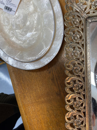 17"L x 12"W x 2"H Mercurial Glass Mirror Vanity Tray or Wall Art