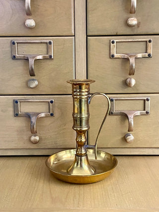 W.D. Rogers Brass Chamberstick Candleholder
