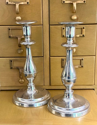 2pc Wilton Pewter Candlestick Holders