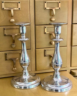 2pc Wilton Pewter Candlestick Holders