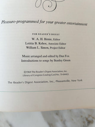 1969 "Reader's Digest Family Songbook"