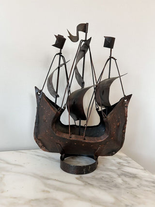 Metal Ship Sculpture