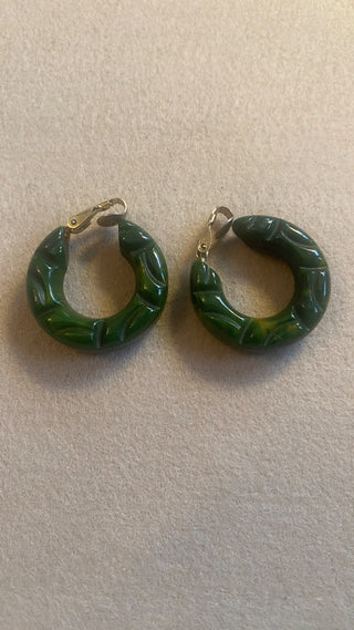 Bakelite clip on hoop earrings