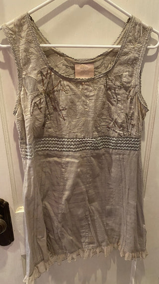 Romeo & Juliet Couture gray embellished blouse