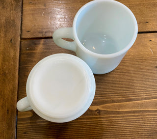 2pc Milk Glass Mug Set