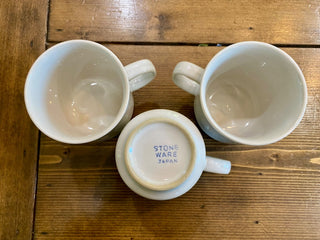 3pc Stoneware Japan Mugs