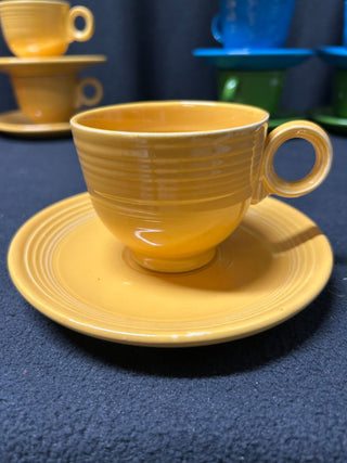 Yellow Cup and Saucer Set