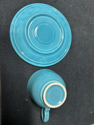 Turquoise Teacup and Saucer Set