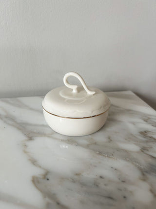 Porcelain Lidded Dish w/ Gold Trim