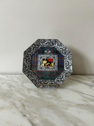 Decorative Octagonal Tartan Dog Plate