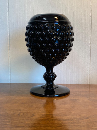 Black Hobnail Ball Vase