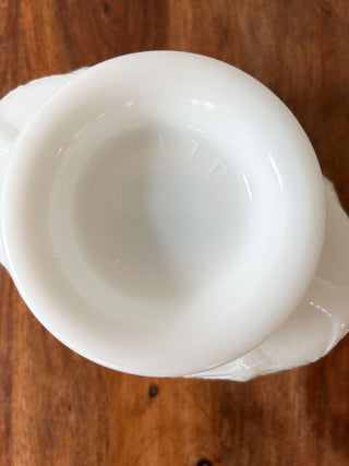 FTD Milk Glass Bowl w/ Oak Leaf Design