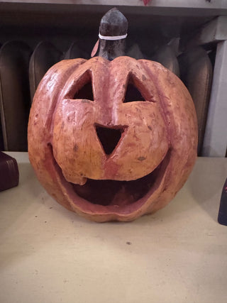 8" Orange Big Mouth Pumpkin – Mache Fall & Halloween Décor