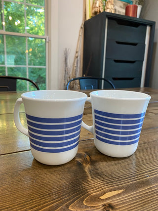 2pc Corning Periwinkle Rainbow Mugs