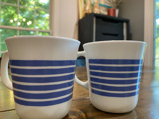 2pc Corning Periwinkle Rainbow Mugs