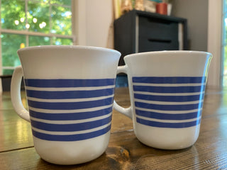 2pc Corning Periwinkle Rainbow Mugs