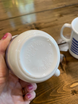 2pc Corning Periwinkle Rainbow Mugs