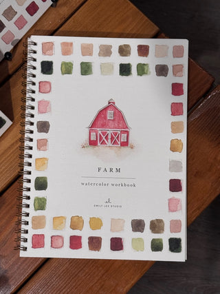 Farm Watercolor Workbook – 12 Beginner Farm Illustrations by Emily Lex