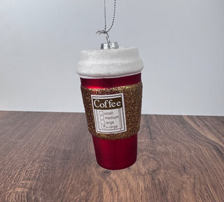 4.5" Glass Coffee Cup Ornament