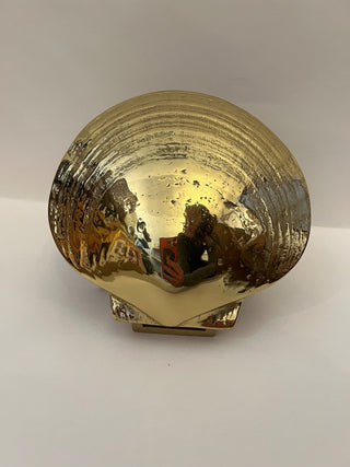 Vintage Solid Brass Scallop Sea Shell Door Knocker 6.5” X 6” Colby SMith, MCS IV