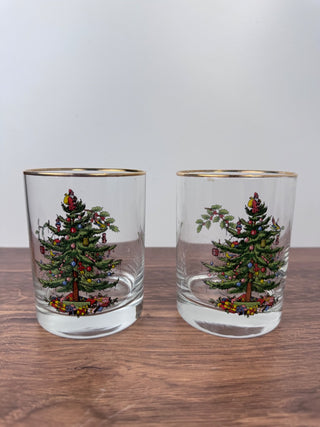 Spode Set of 4 14oz Gold Rimmed Double Old Fashioned Glasses