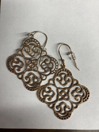 Filigree Rose Gold Dangle Earrings