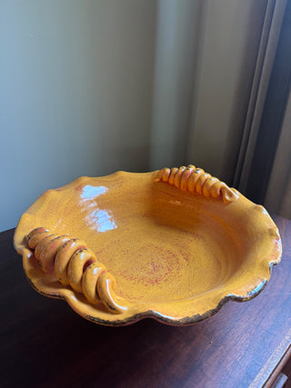 Vintage, Vietri large orange pasta dish, made in Italy ( marked)